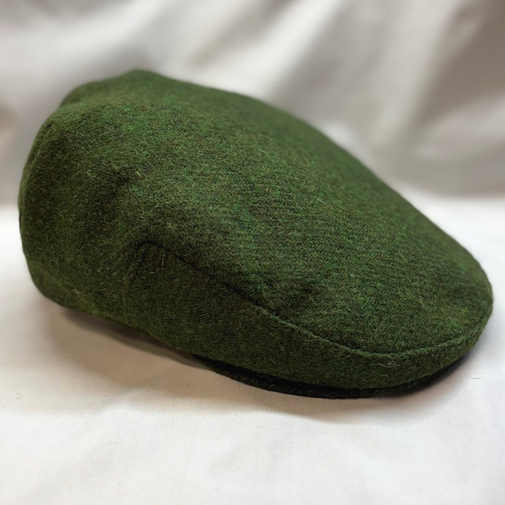 Fieldfare Harris Tweed Flat Cap Mens M Green Good Wool Handwoven Scotland